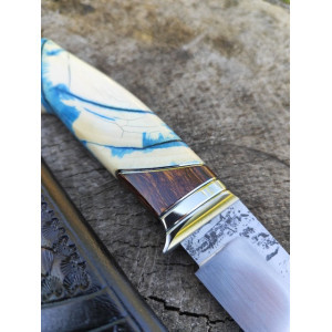 БЛАКИТНА ПАВУТИНА ніж ручної роботи майстра MV Knify, сталь CPM S125V в обкладках 95x18, 65 HRC. Photo 3 БЛАКИТНА ПАВУТИНА ніж ручної роботи майстра MV Knify, сталь CPM S125V в обкладках 95x18, 65 HRC. Photo 3